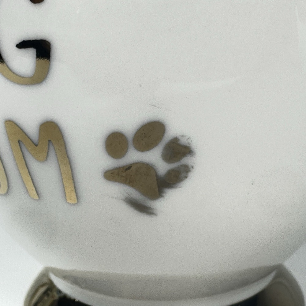 Nanette Lepore Dog Mom Porcelain Coffee Mug White Gold Handle New - Picture 11 of 14